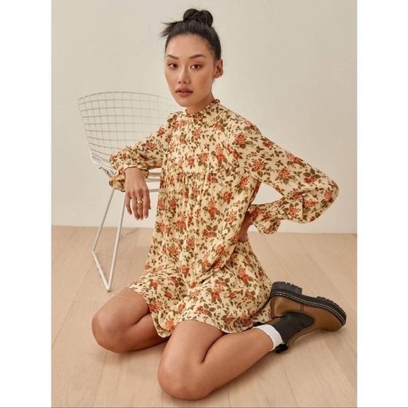 Reformation Dresses & Skirts - NWT Reformatio  Yellow floral Jourdan Dress Varenna-Small